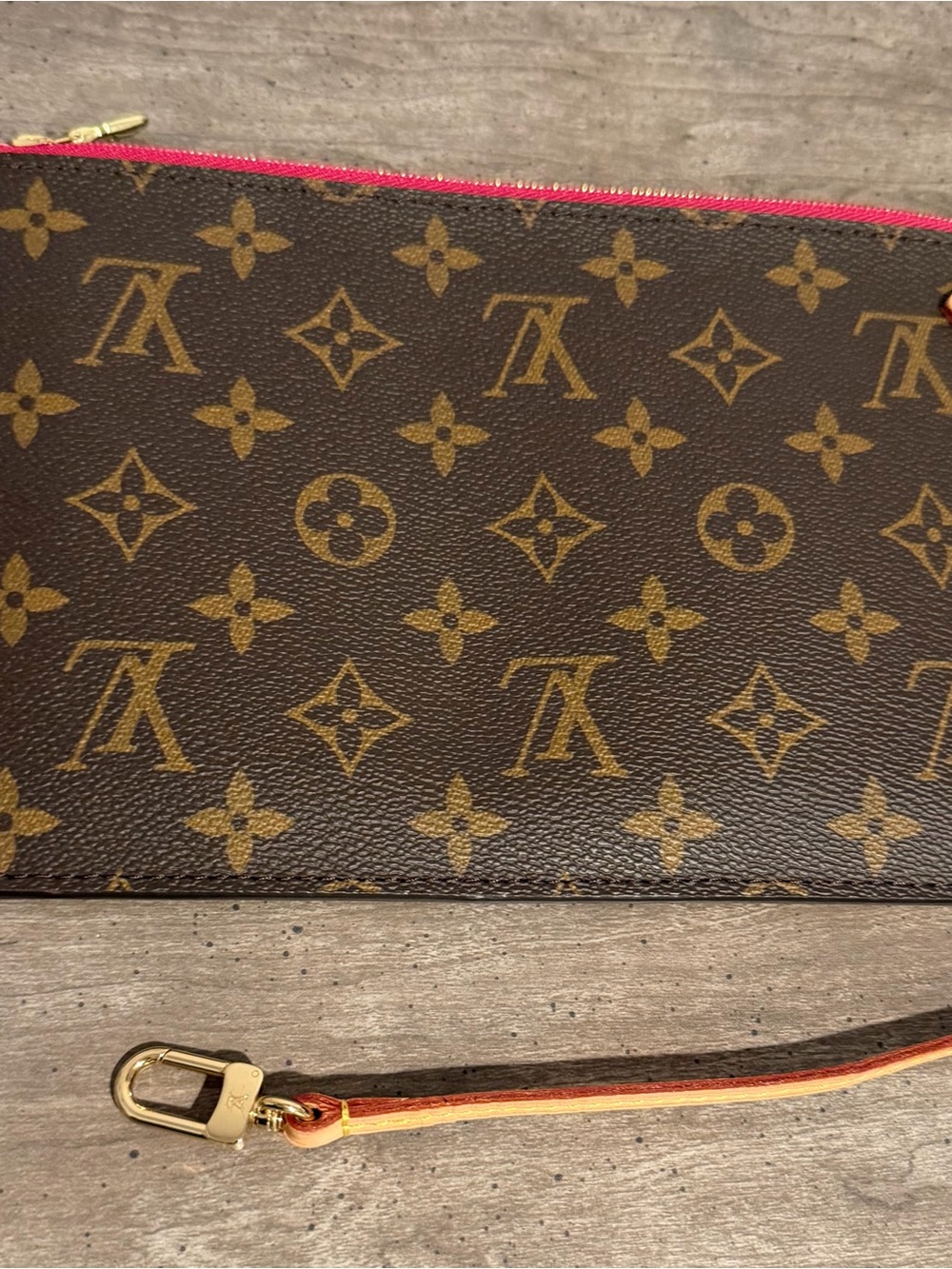 Louis Vuitton Pink Striped Interior Clutch